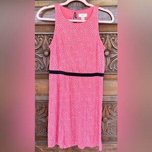 Ann Taylor LOFT Pink/Coral Sleeveless Dress W/Black Accent Waist. Size SP.  NWOT